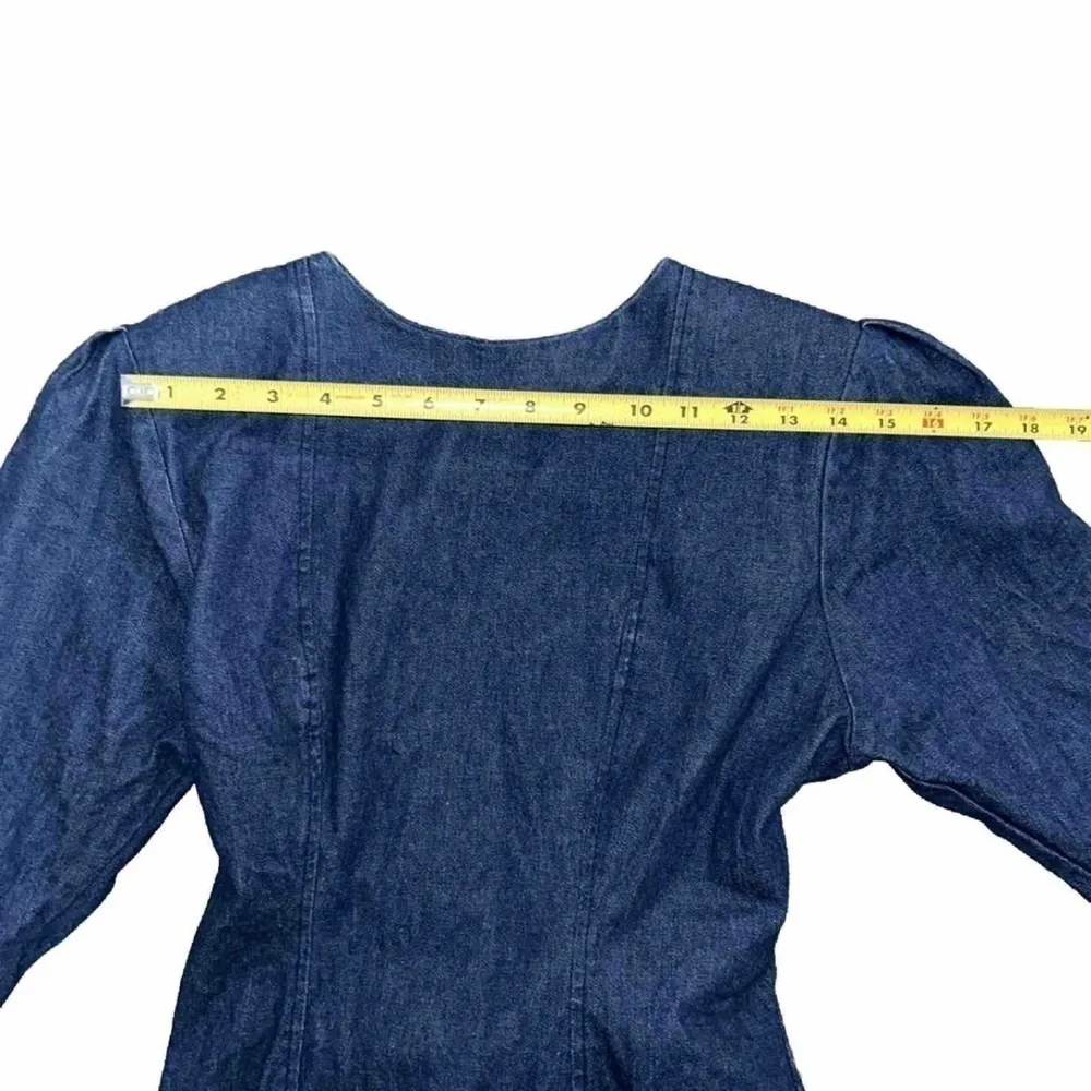 Vtg 80’s Size 8 Blue Jean Dress With Ruffles From Genuine Sport Dressing - Picture 4 of 8